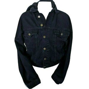 CARMAR Black Denim Women's Jacket Size XS with detachable hoodie